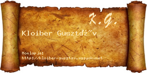 Kloiber Gusztáv névjegykártya